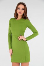 Платье мини зелёное
